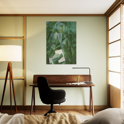 CUBIST COMPOSITION PORTRAIT OF A SEATED PERSON HOLDING A LETTER - Salvador Dali Brushed Aluminum Print - 70x100 cm / 28x40 inches | Salvador Dali Aluminum Print | Salvador Dali Prints