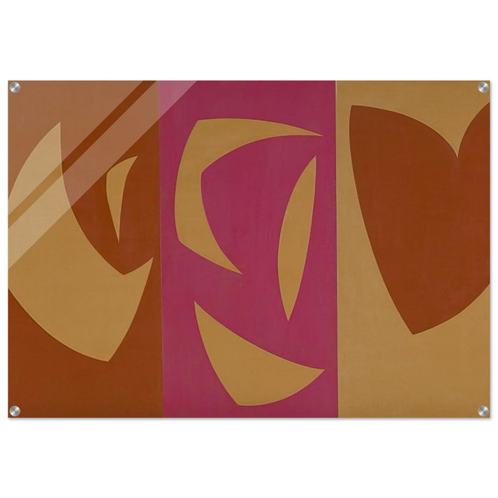 Triptyque ocre-violet-rouge - Fernand Leduc Acrylic Print - 70x100 cm / 28x40″ inches