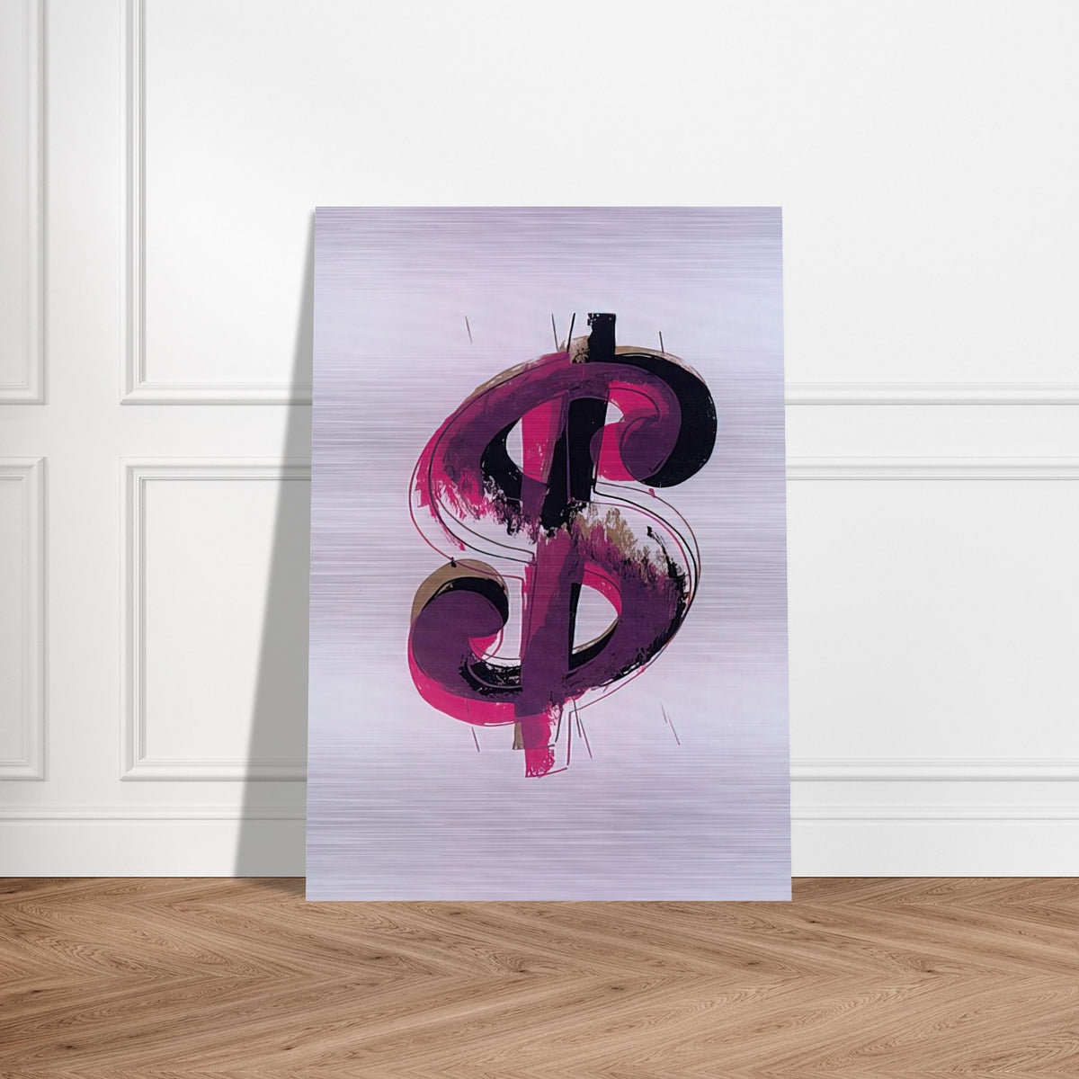 Paper Dollar - Andy Warhol Brushed Aluminum Print - 70x100 cm / 28x40 inches | Andy Warhol Aluminum Print | Andy Warhol Prints
