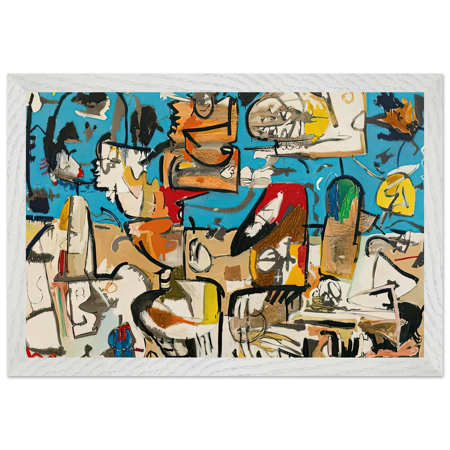 Helen Frankenthaler - Untitled, 1951- Wall Art - 30x40 cm / 12x16 inches - Premium Wooden Framed Poster With Fine Art Paper-canvas - White frame