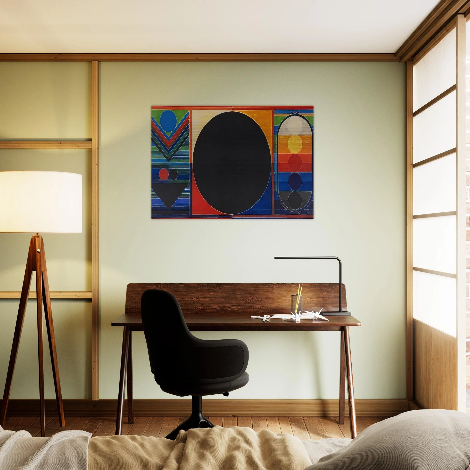 Composition Geometrique - 2007 - S. H. Raza Brushed Aluminum Print - 70x100 cm / 28x40 inches | S. H. Raza Aluminum Print | S. H. Raza Prints