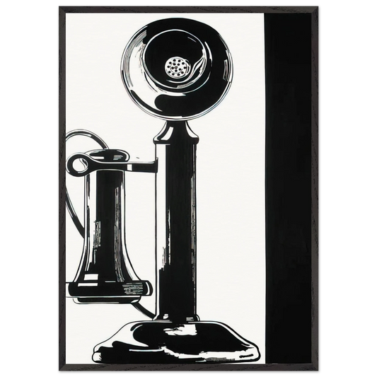 Telephone - Andy Warhol 70x100 cm / 28x40 inches Framed Art Print – Black Wooden Frame
