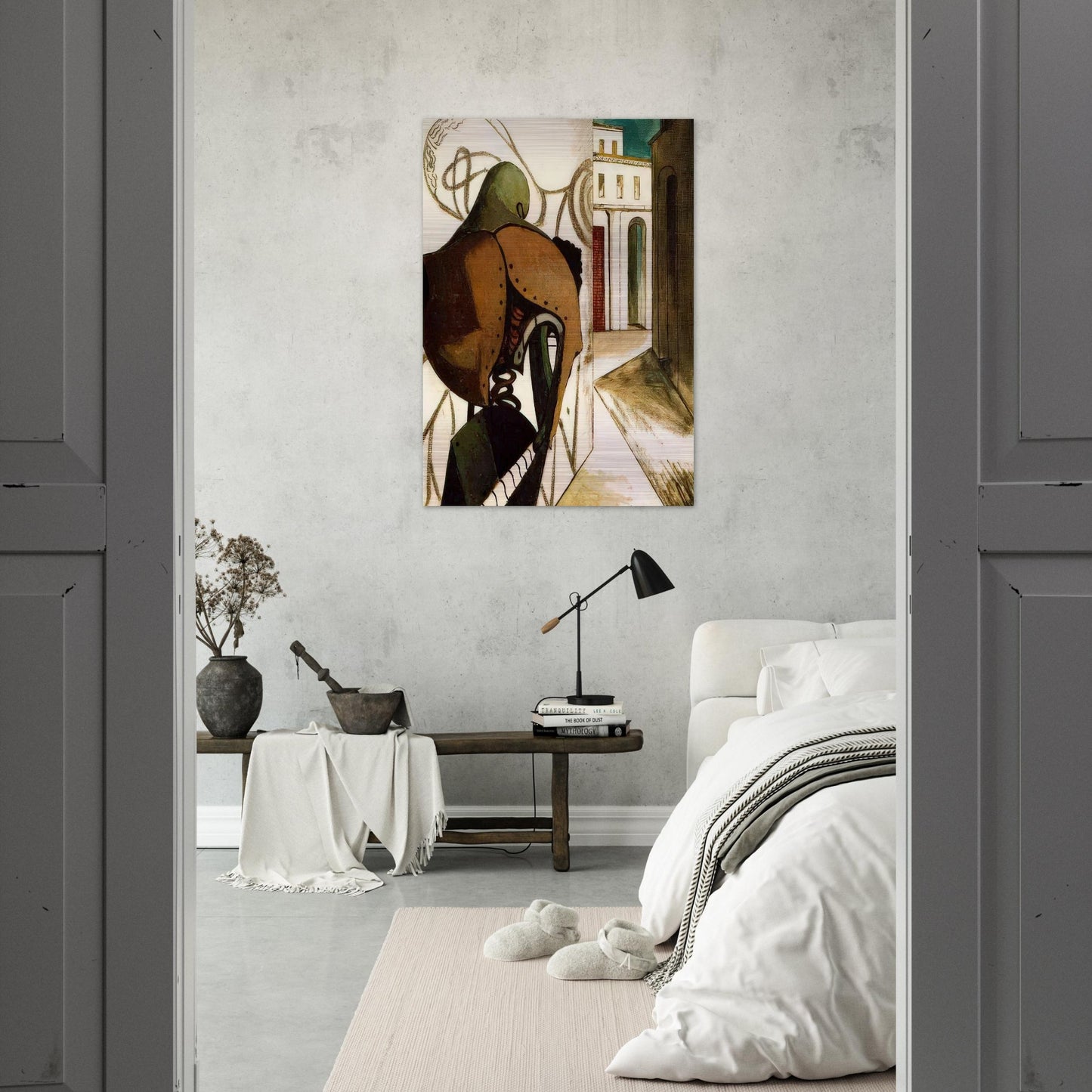 THE VEXATIONS OF THE THINKER 1915 - Giorgio de Chirico Brushed Aluminum Print - 70x100 cm / 28x40 inches | Giorgio de Chirico Aluminum Print | Giorgio de Chirico Prints