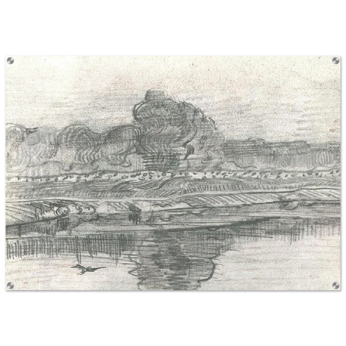 Landscape with the Oise - Vincent van Gogh Acrylic Print - 70x100 cm / 28x40″ inches