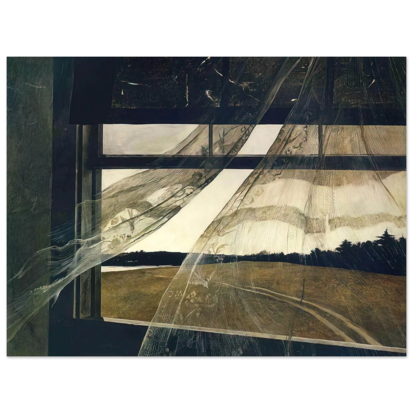 Andrew Wyeth - WIND FROM THE SEA 1947 Wall Art - 21x29.7 cm / 8x12" - Fine Art Poster-canvas - -