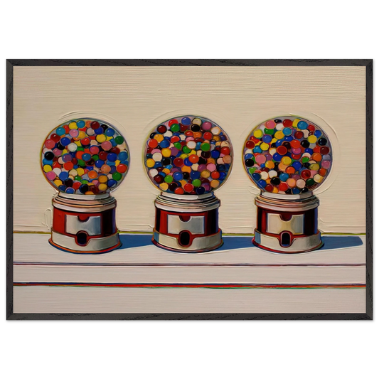 Three Machines - 1963 - Wayne Thiebaud 70x100 cm / 28x40 inches Framed Art Print – Black Wooden Frame