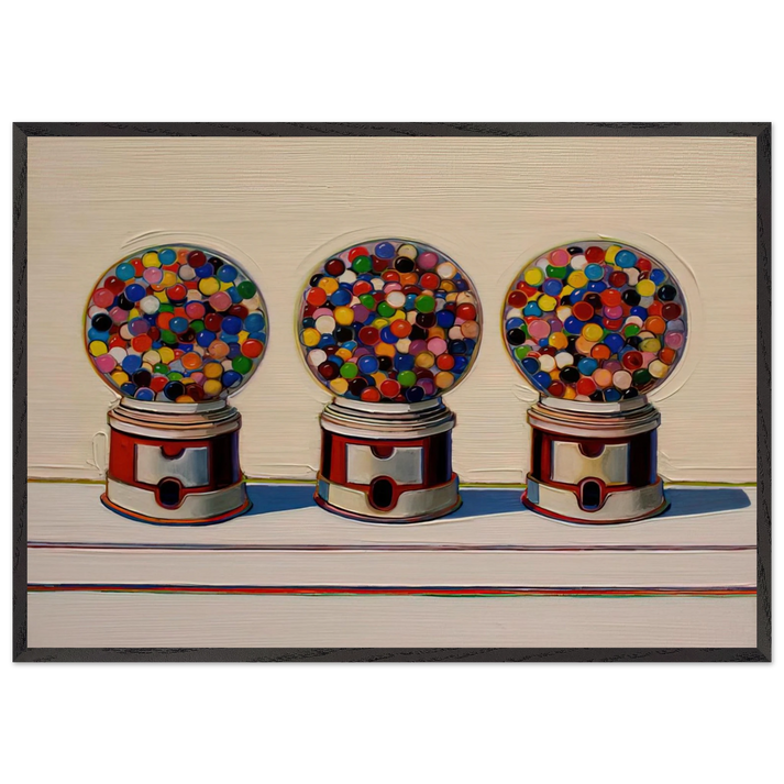 Three Machines - 1963 - Wayne Thiebaud 70x100 cm / 28x40 inches Framed Art Print – Black Wooden Frame