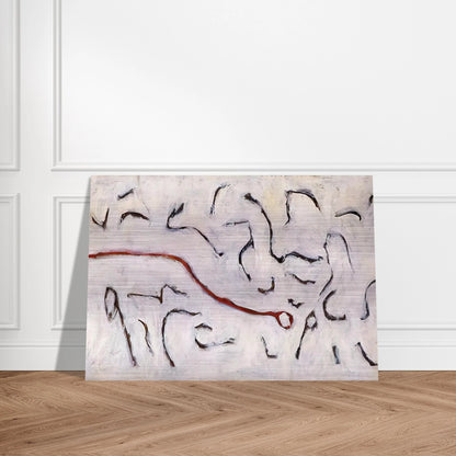 Red Line - 1952 - Gene Davis Brushed Aluminum Print - 70x100 cm / 28x40 inches | Gene Davis Aluminum Print | Gene Davis Prints