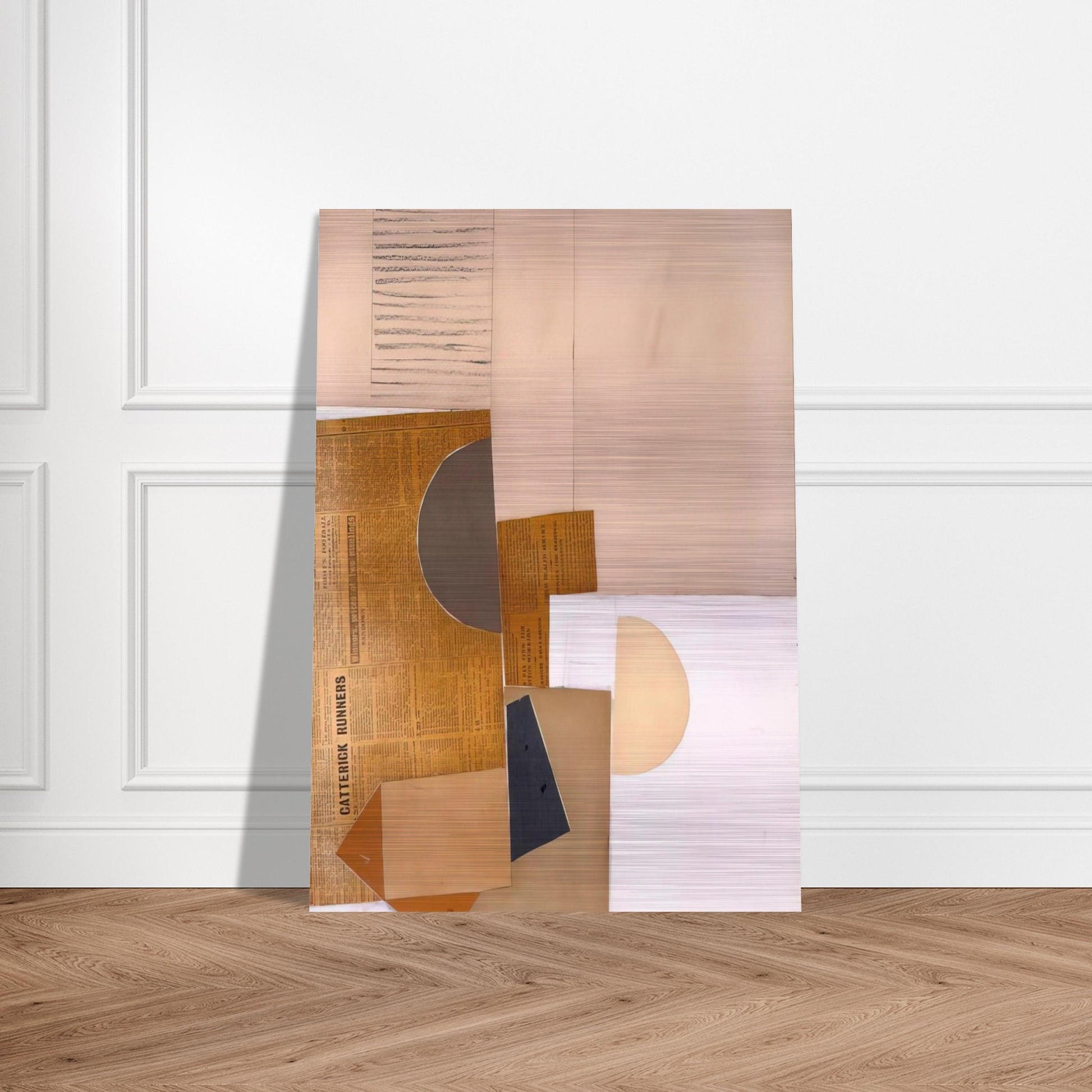 ABSTRACT IN WHITE GREY AND OCHRE 1949 - Victor Pasmore Brushed Aluminum Print - 70x100 cm / 28x40 inches | Victor Pasmore Aluminum Print | Victor Pasmore Prints