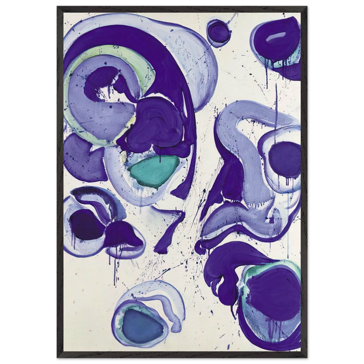 Blue N1 - Sam Francis 70x100 cm / 28x40 inches Framed Art Print – Black Wooden Frame