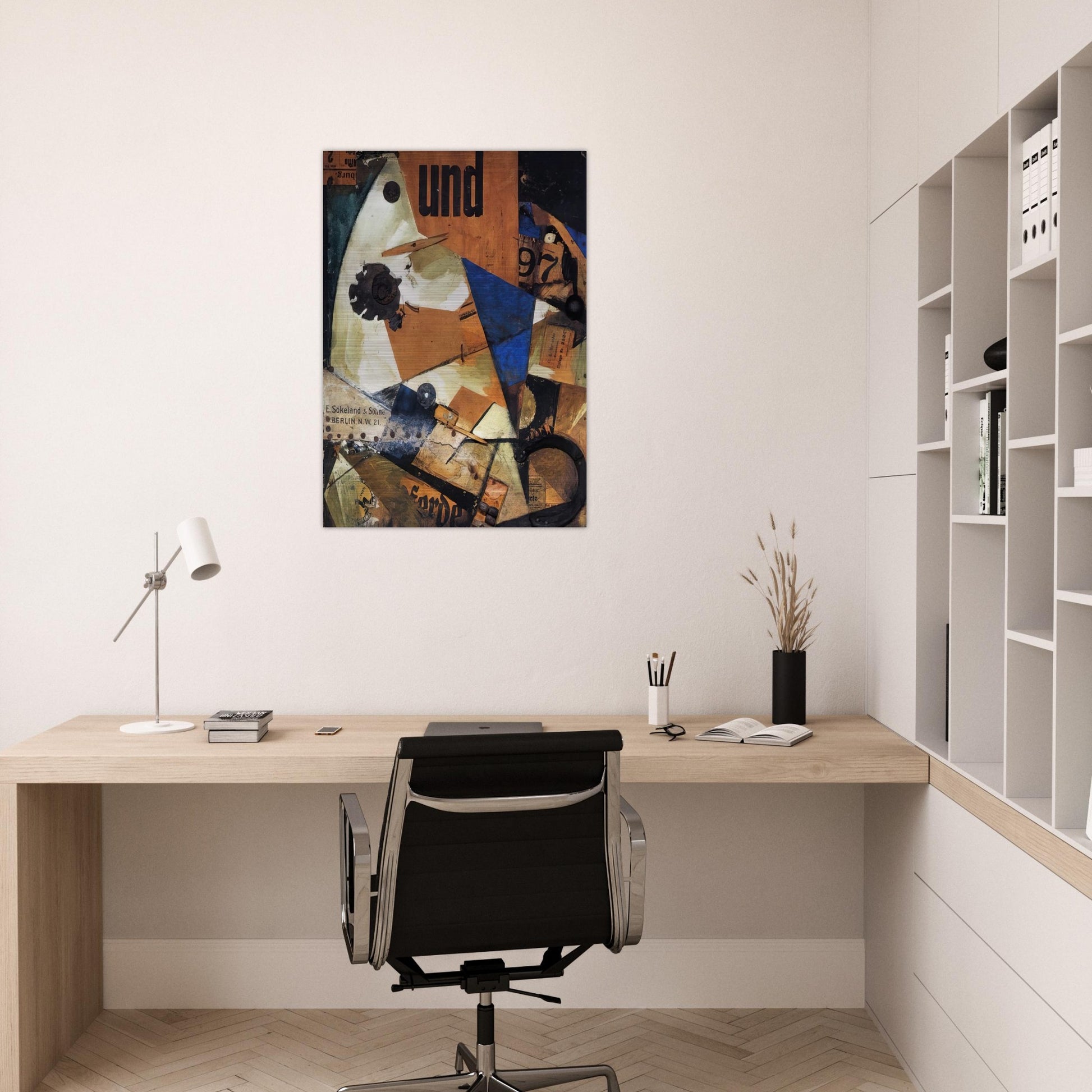 THE AND PICTURE 1919 - Kurt Schwitters Brushed Aluminum Print - 70x100 cm / 28x40 inches | Kurt Schwitters Aluminum Print | Kurt Schwitters Prints