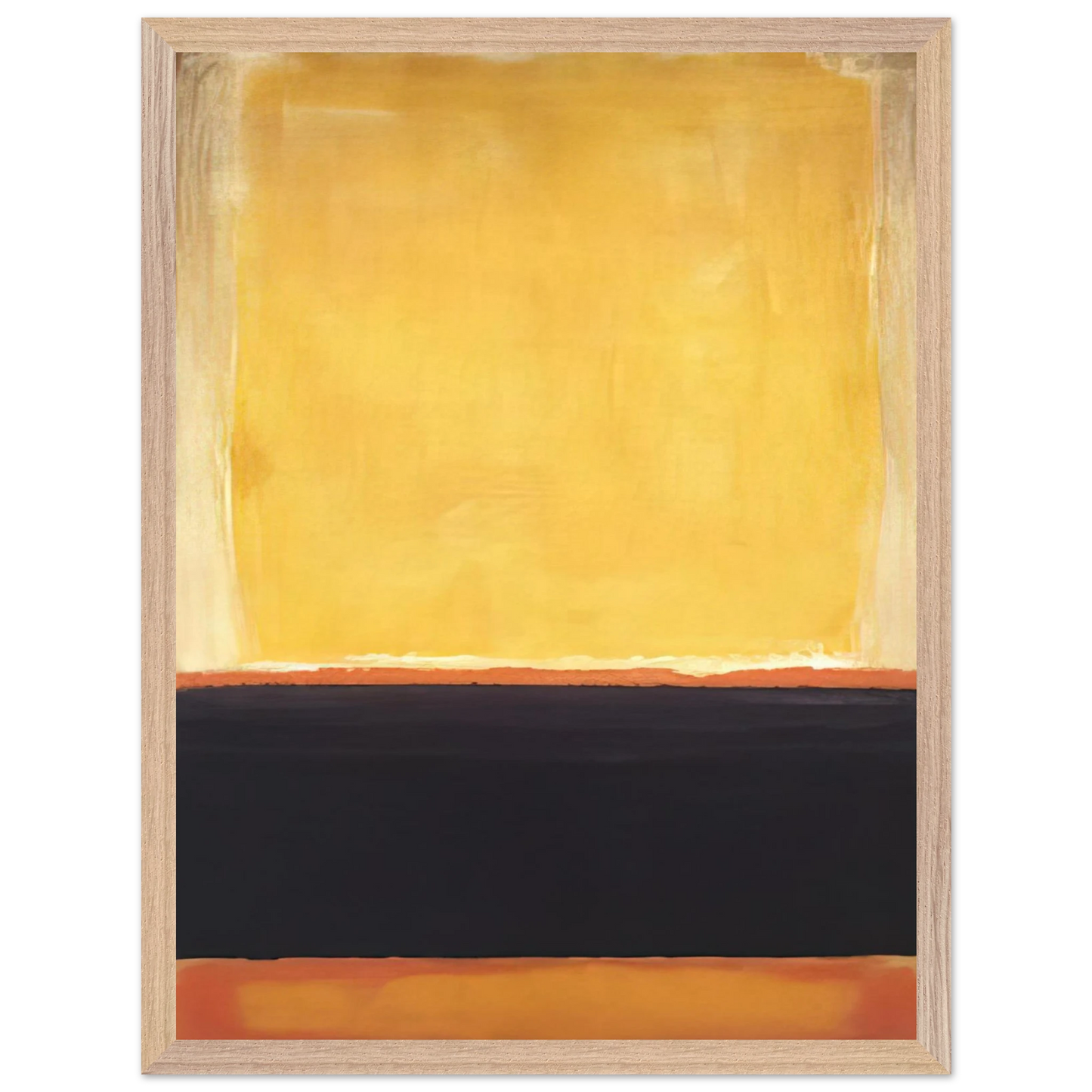 Mark Rothko - Yellow, Charcoal, Brown - 1953 Wall Art - 60x80 cm / 24x32 inches - Premium Wooden Framed Poster With Fine Art Paper - White frame