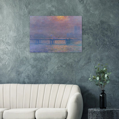Charing Cross Bridge, The Thames - claude monet Brushed Aluminum Print - 70x100 cm / 28x40 inches | claude monet Aluminum Print | claude monet Prints