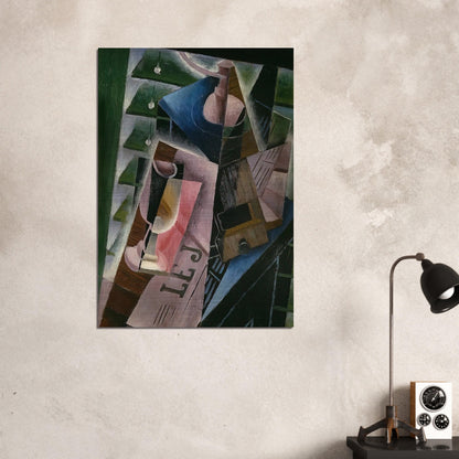 COFFEE GRINDER AND GLASS 1915 - Juan Gris Brushed Aluminum Print - 70x100 cm / 28x40 inches | Juan Gris Aluminum Print | Juan Gris Prints
