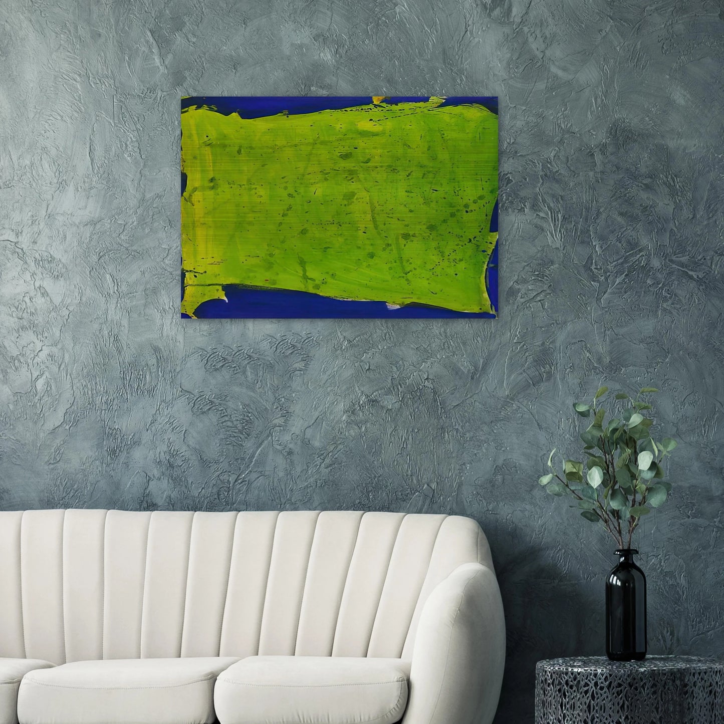 Untitled  Blue-Green  - Sam Francis Brushed Aluminum Print - 70x100 cm / 28x40 inches | Sam Francis Aluminum Print | Sam Francis Prints