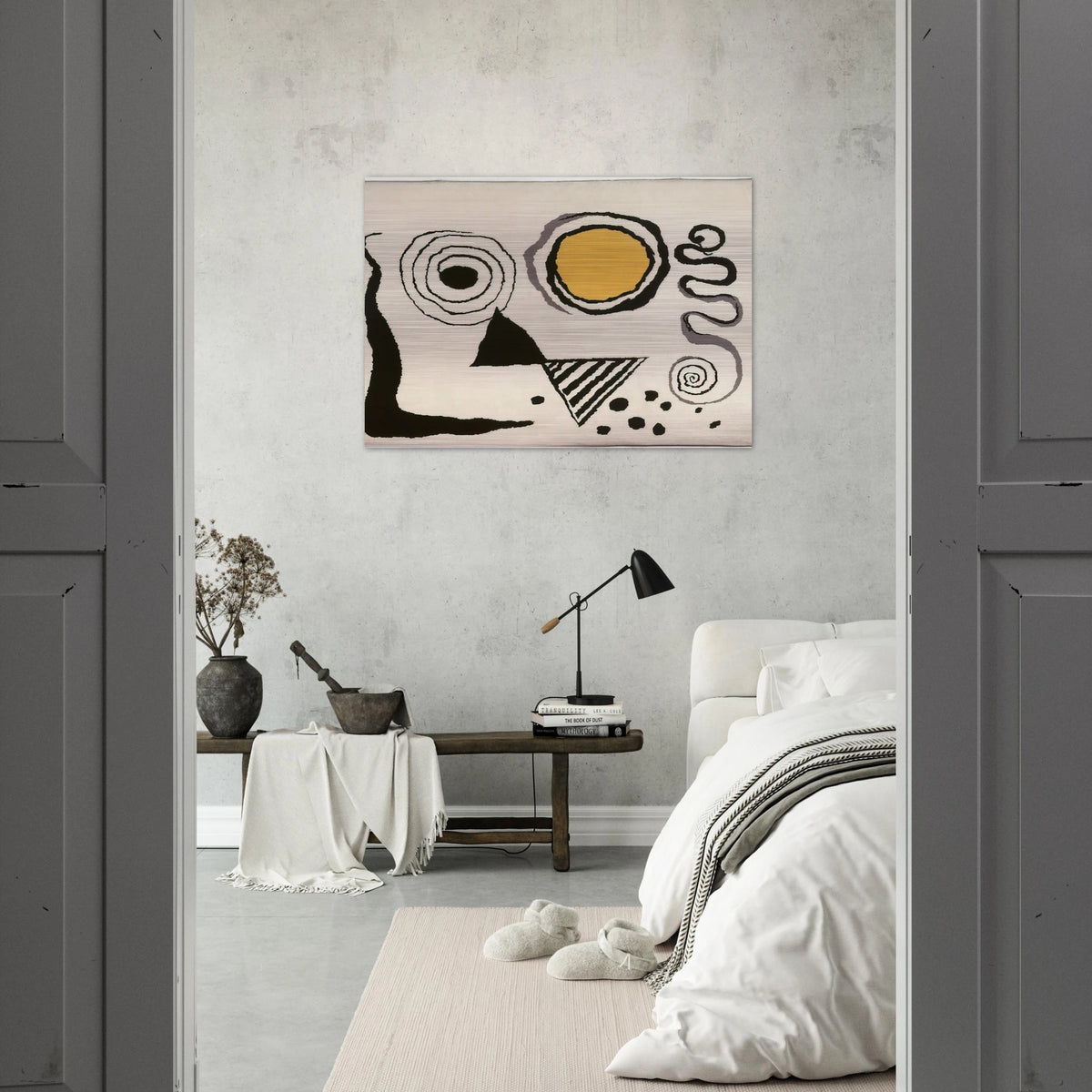 CERCLE JAUNE 1953 - Alexander Calder Brushed Aluminum Print - 70x100 cm / 28x40 inches | Alexander Calder Aluminum Print | Alexander Calder Prints
