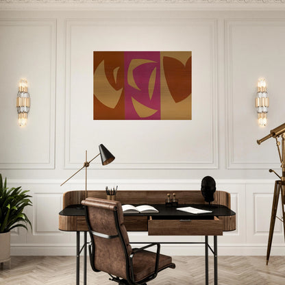 Triptyque ocre-violet-rouge - Fernand Leduc Brushed Aluminum Print - 70x100 cm / 28x40 inches | Fernand Leduc Aluminum Print | Fernand Leduc Prints