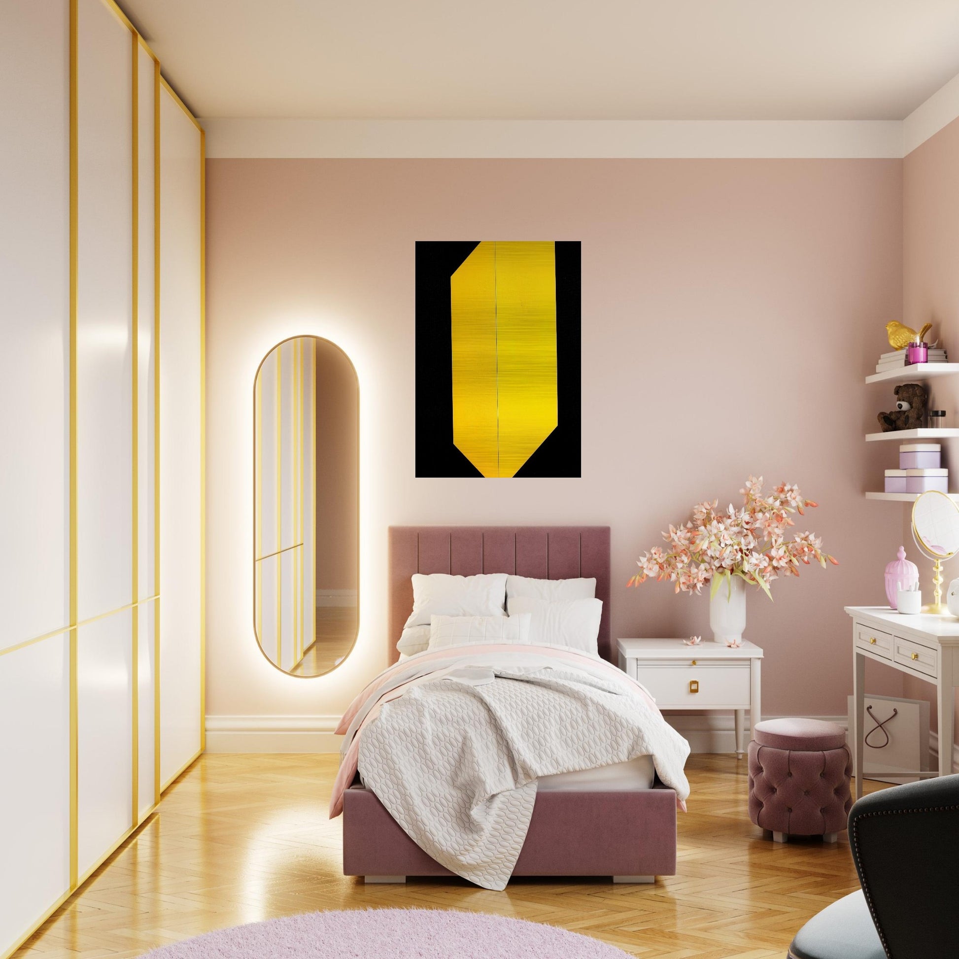 Black and Yellow - 2009 - Carmen Herrera Brushed Aluminum Print - 70x100 cm / 28x40 inches | Carmen Herrera Aluminum Print | Carmen Herrera Prints