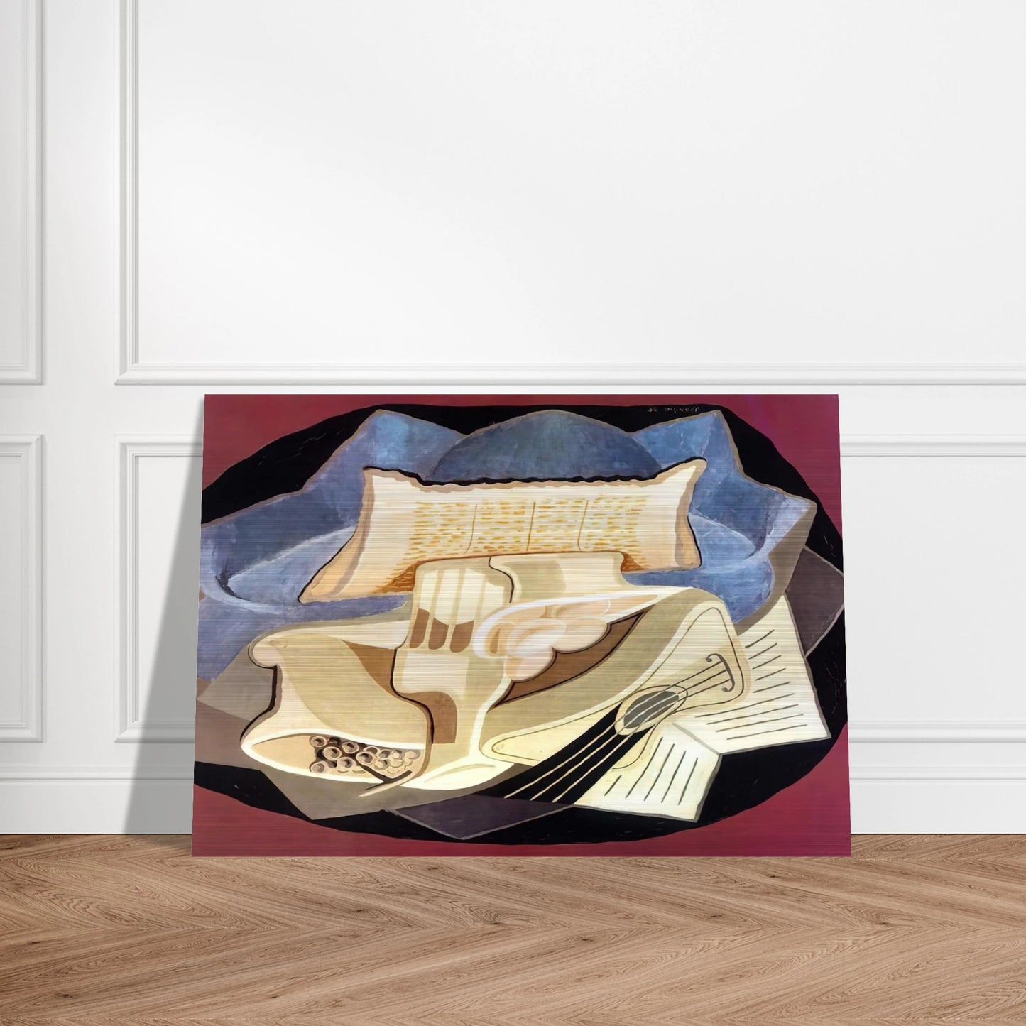 THE BLUE CLOTH 1925 - Juan Gris Brushed Aluminum Print - 70x100 cm / 28x40 inches | Juan Gris Aluminum Print | Juan Gris Prints