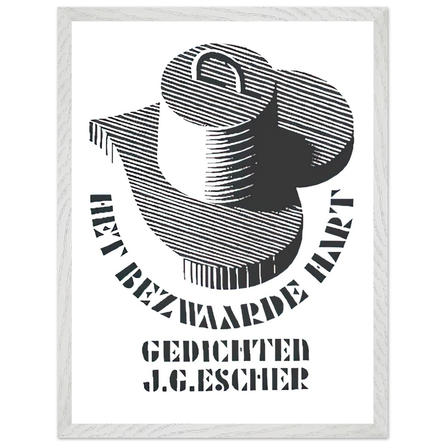 MC Escher - ESCHER (26) Wall Art - 30x40 cm / 12x16 inches - Premium Wooden Framed Poster With Fine Art Paper-canvas - White frame