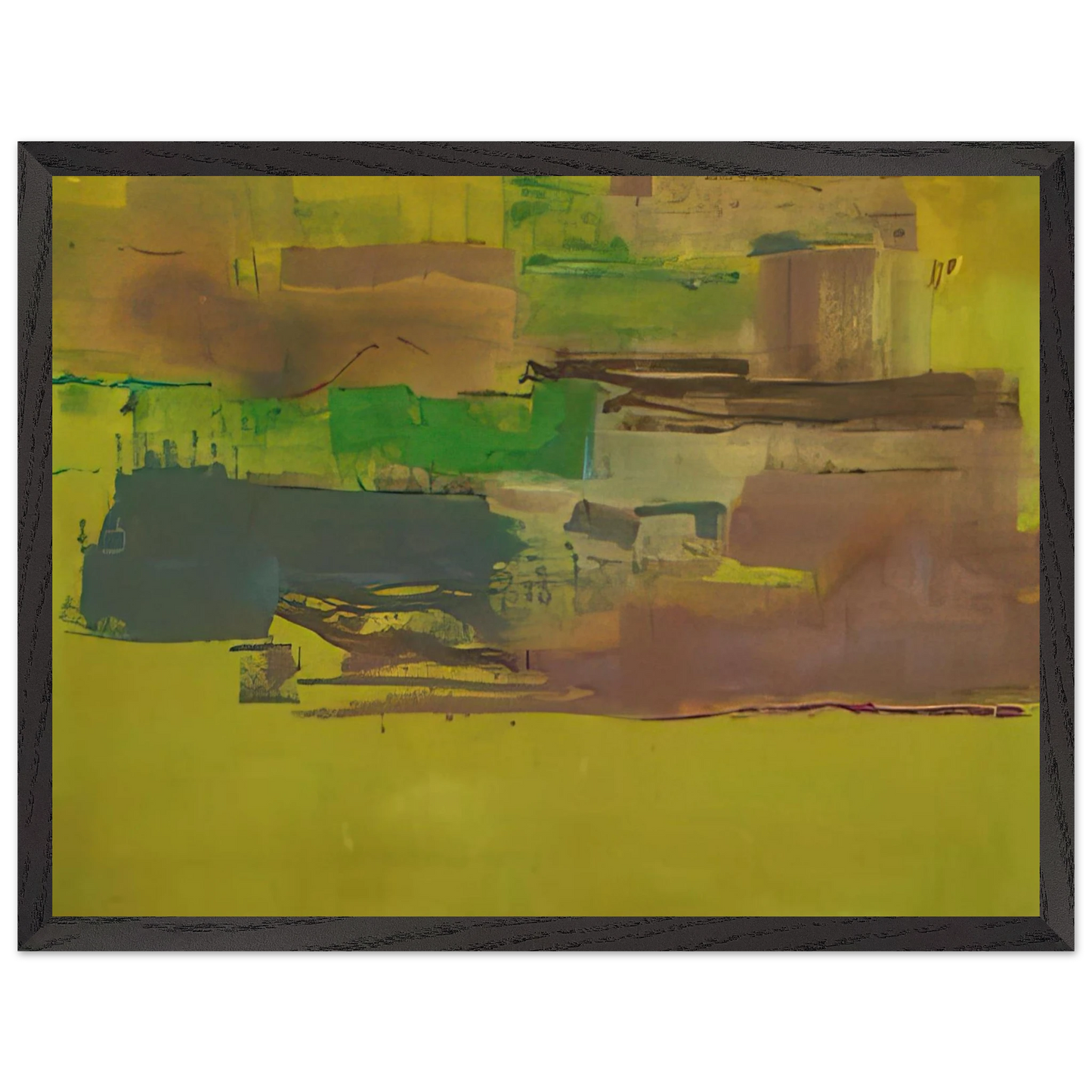 Helen Frankenthaler - August Deep - 1978 Wall art - 21x29.7 cm / 8x12" - Premium Wooden Framed Poster With Fine Art Paper-canvas - Wood frame
