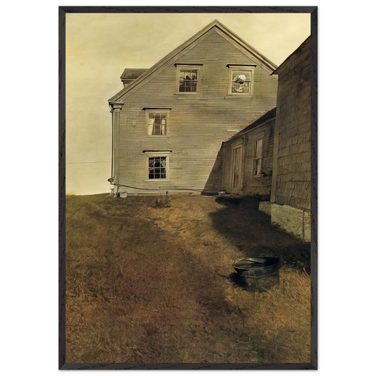 WEATHERSIDE - Andrew Wyeth 70x100 cm / 28x40 inches Framed Art Print – Black Wooden Frame