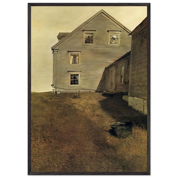 WEATHERSIDE - Andrew Wyeth 70x100 cm / 28x40 inches Framed Art Print – Black Wooden Frame