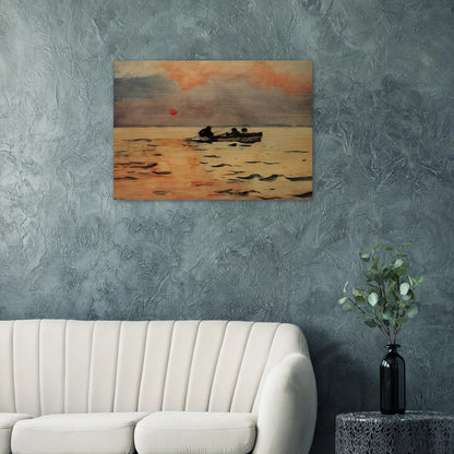 ROWING HOME - Winslow Homer Brushed Aluminum Print - 70x100 cm / 28x40 inches | Winslow Homer Aluminum Print | Winslow Homer Prints