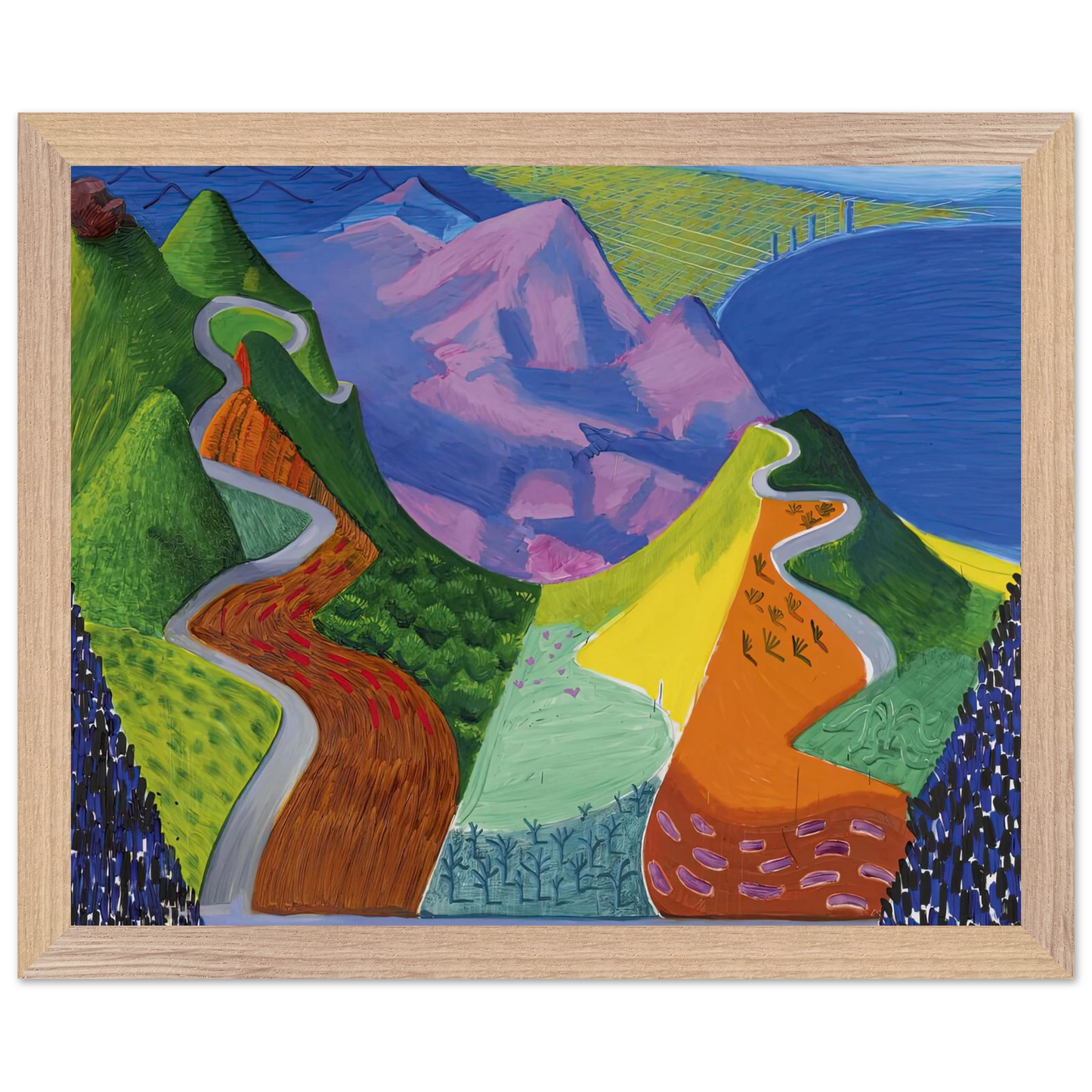 David Hockney - David Hockney Wall art - 70x100 cm / 28x40 inches - Premium Wooden Framed Poster With Fine Art Paper-canvas - Black frame