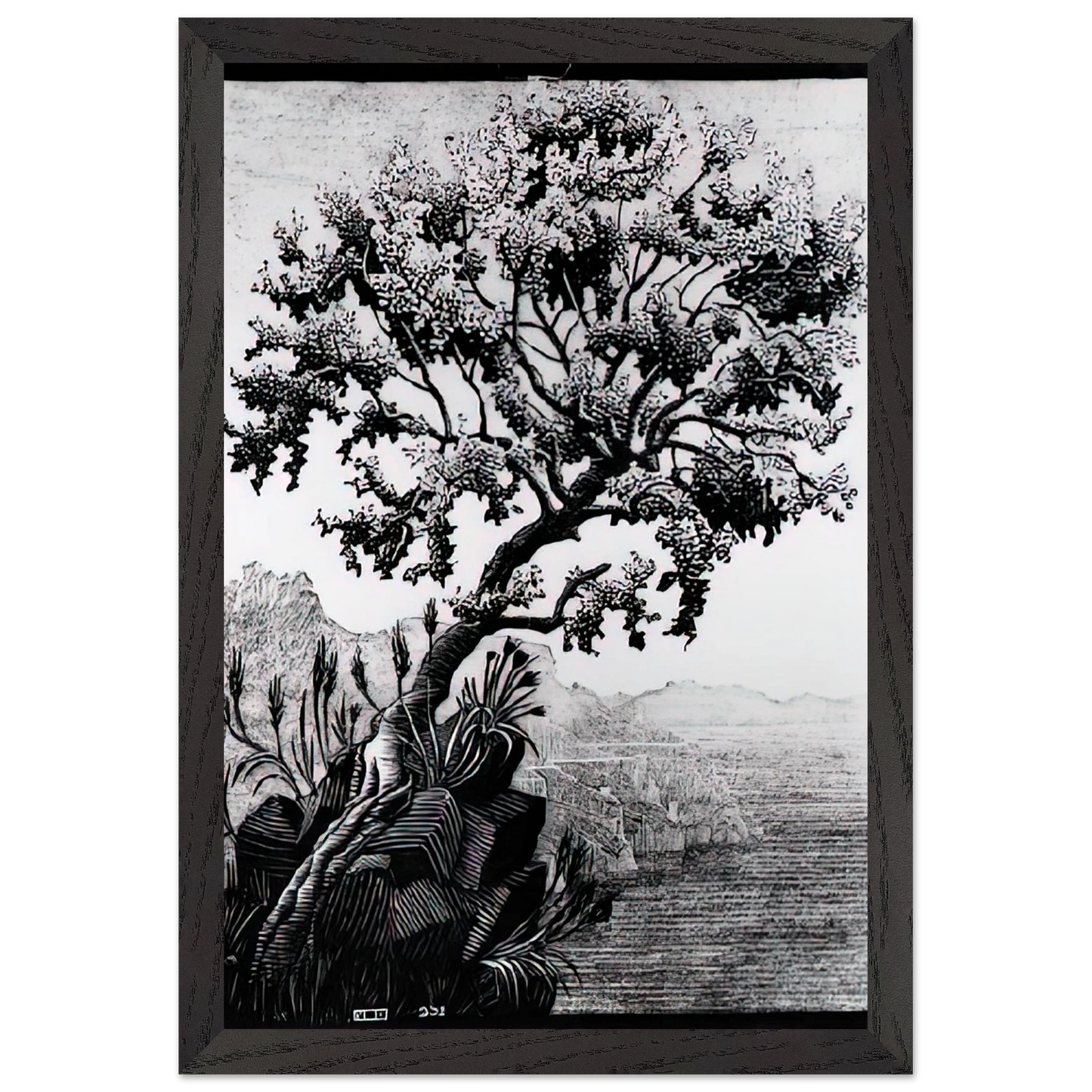 MC Escher - ESCHER (14) Wall Art - 60x80 cm / 24x32 inches - Premium Wooden Framed Poster With Fine Art Paper-canvas - Black frame