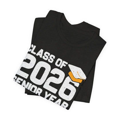 Camiseta de último año de la clase de 2026, camiseta de graduación, regalo de graduación unisex, ropa para estudiantes de último año de secundaria, camiseta con destino a la universidad