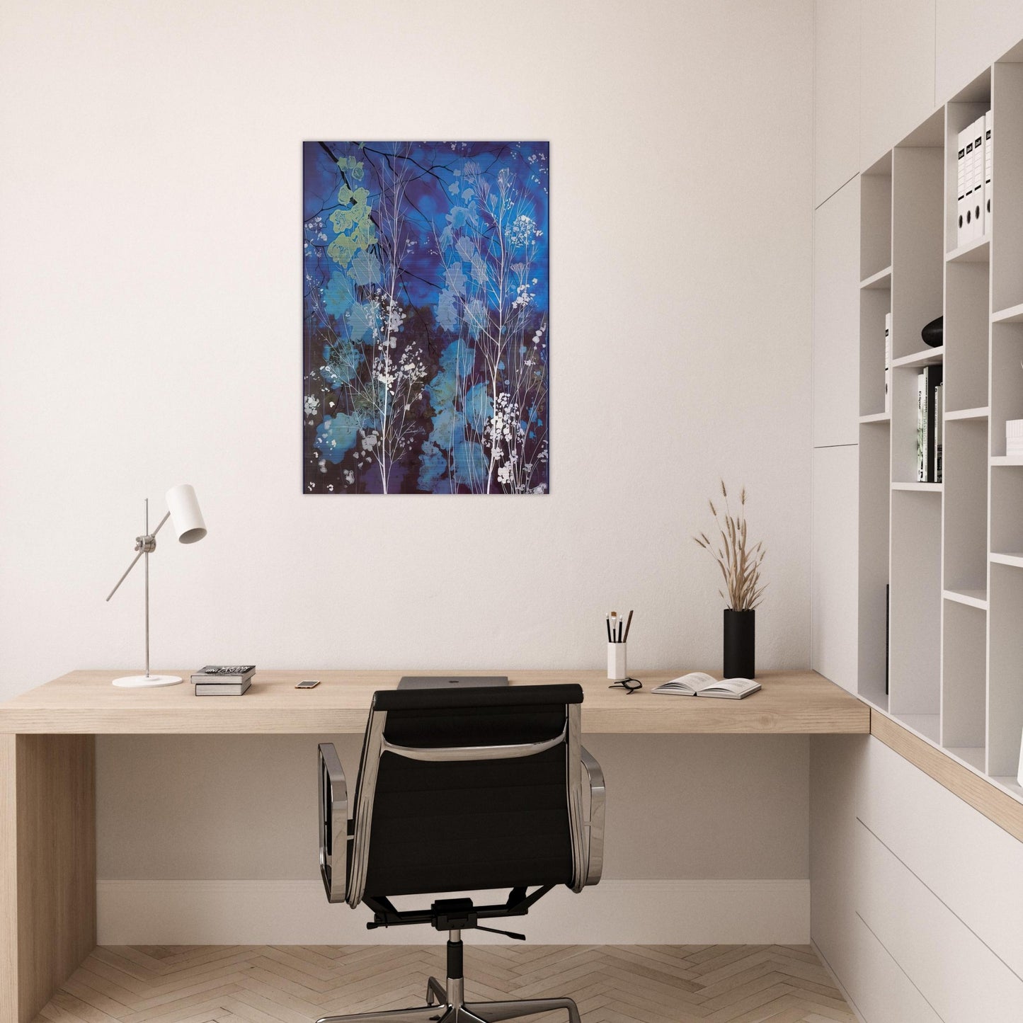 Delphinium - Eyvind Earle Brushed Aluminum Print - 70x100 cm / 28x40 inches | Eyvind Earle Aluminum Print | Eyvind Earle Prints