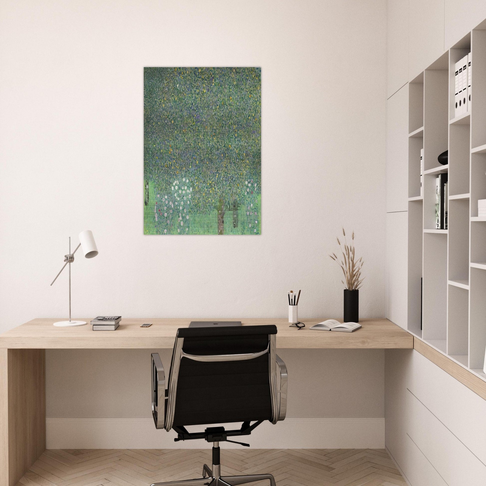ROSES UNDER THE TREES - Gustav Klimt Brushed Aluminum Print - 70x100 cm / 28x40 inches | Gustav Klimt Aluminum Print | Gustav Klimt Prints