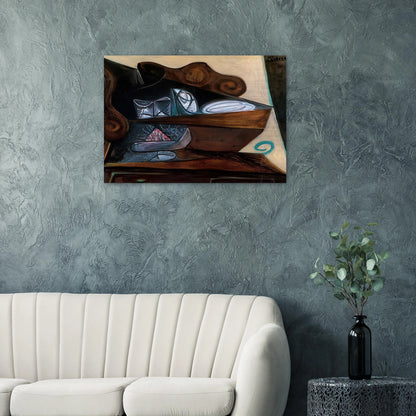 The buffet of  Catalan  - Pablo Picasso Brushed Aluminum Print - 70x100 cm / 28x40 inches | Pablo Picasso Aluminum Print | Pablo Picasso Prints