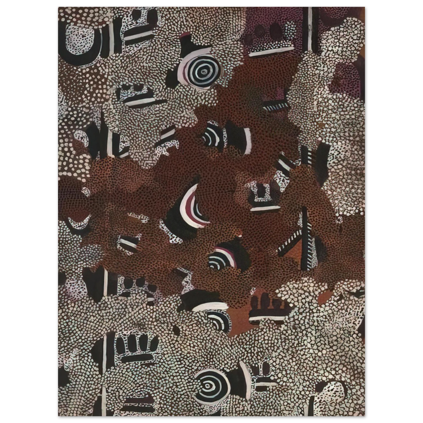 Clifford Possum Tjapaltjarri - Bush Fire II - 1972  75x100 cm / 30x40inches Fine Art Poster