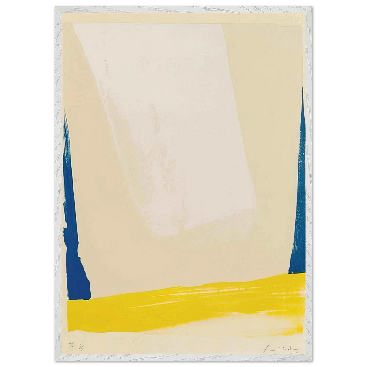 Helen Frankenthaler - White Portal - 1967 Wall art - 50x70 cm / 20x28 inches - Premium Wooden Framed Poster With Fine Art Paper-canvas - Black frame