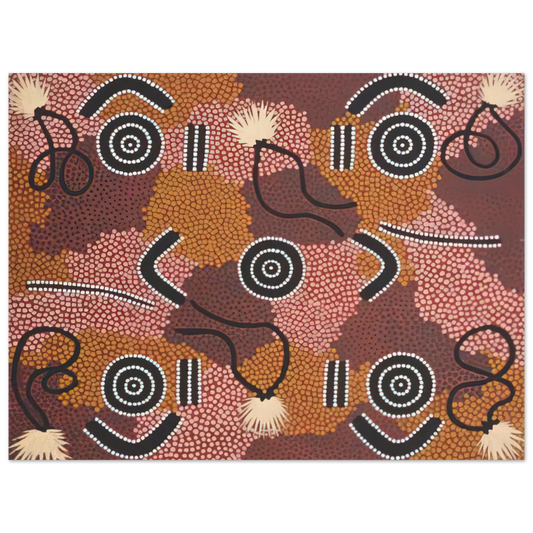 Clifford Possum Tjapaltjarri - Bodypaint Designs - 1985  75x100 cm / 30x40inches Fine Art Poster