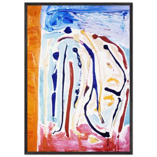 Sky Dance - 1973 - Ronnie Landfield 70x100 cm / 28x40 inches Framed Art Print – Black Wooden Frame