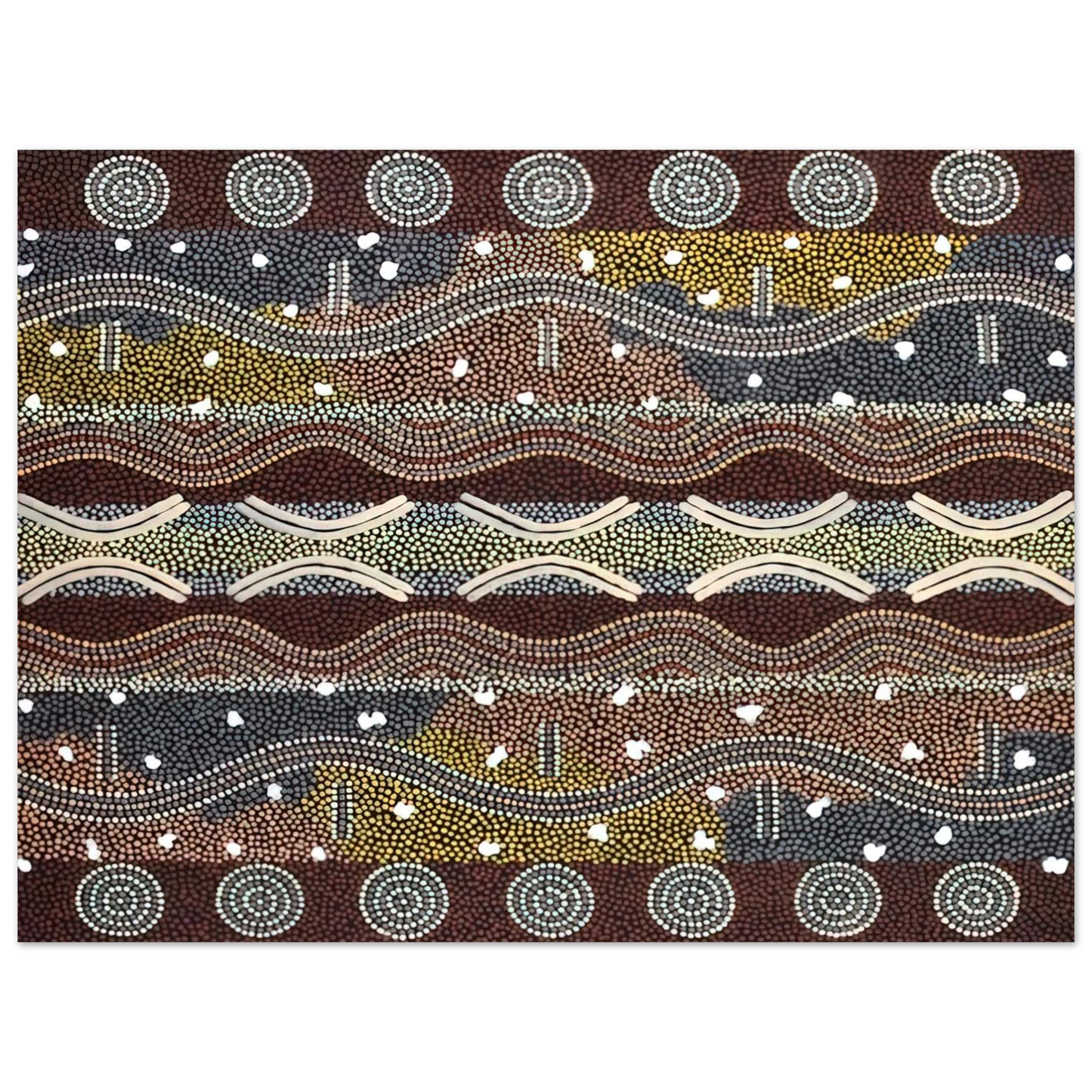 Clifford Possum Tjapaltjarri - Napperby Dreaming - 1998  75x100 cm / 30x40inches Fine Art Poster