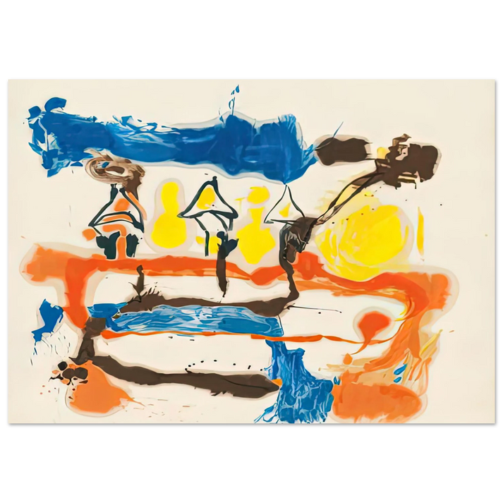 Helen Frankenthaler - Fable, 1961- Wall Art - 21x29.7 cm / 8x12" - Premium Wooden Framed Poster With Fine Art Paper-canvas - Black frame