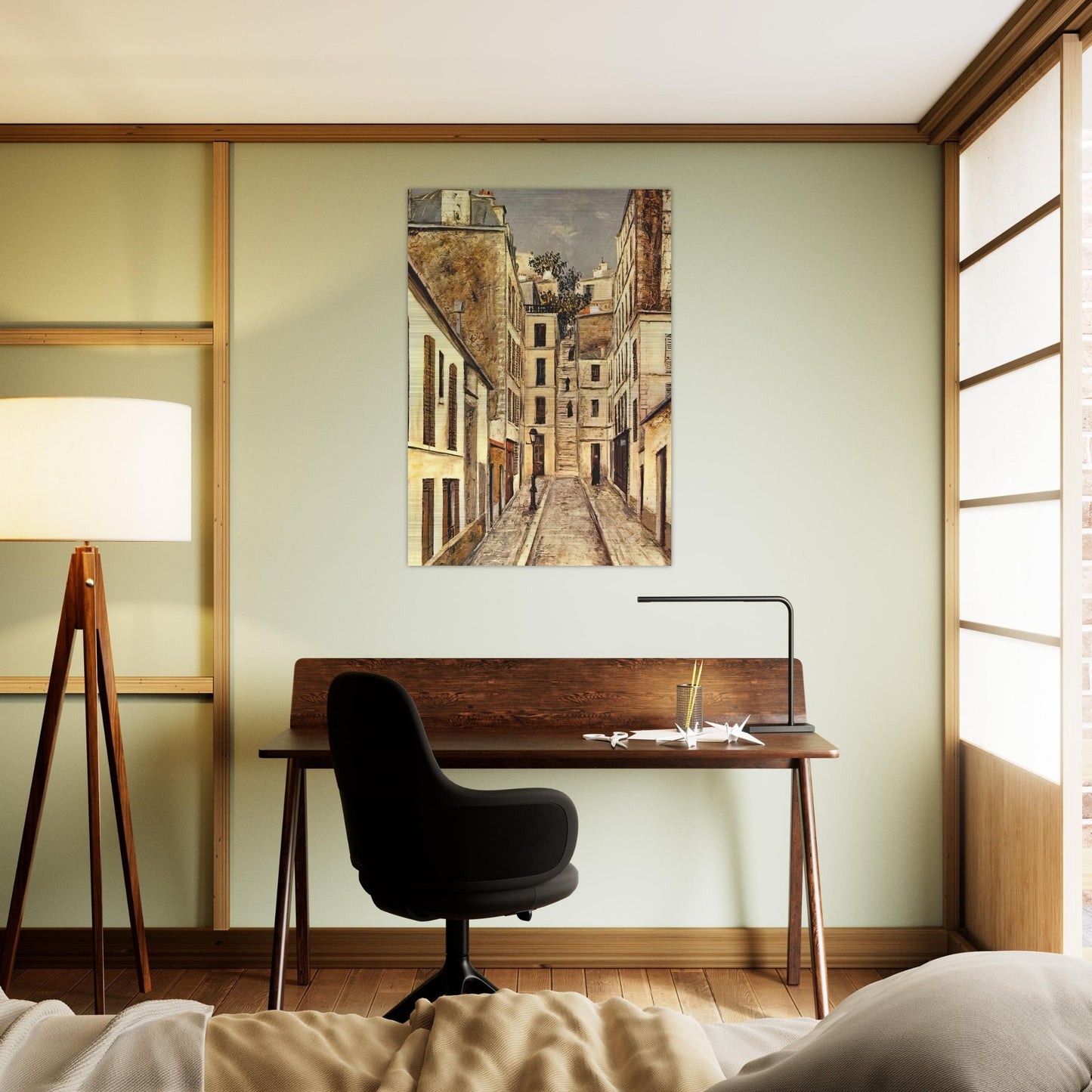 THE PASSAGE THE DEAD END - Maurice Utrillo Brushed Aluminum Print - 70x100 cm / 28x40 inches | Maurice Utrillo Aluminum Print | Maurice Utrillo Prints