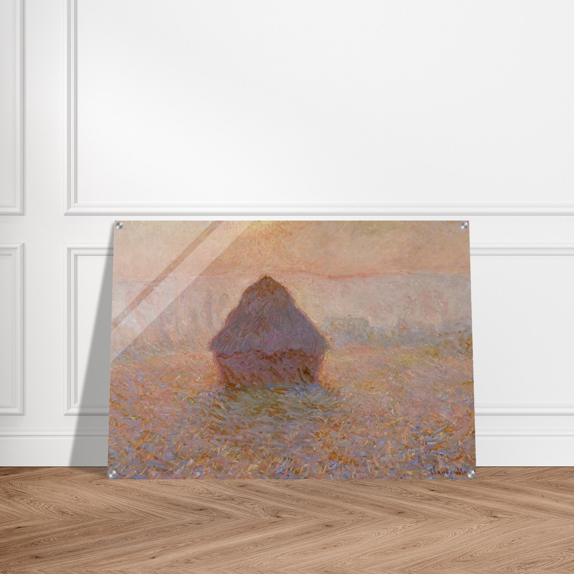 Grainstack, Sun in the Mist - claude monet Acrylic Print - 70x100 cm / 28x40″ inches | claude monet Wall Art | claude monet Prints