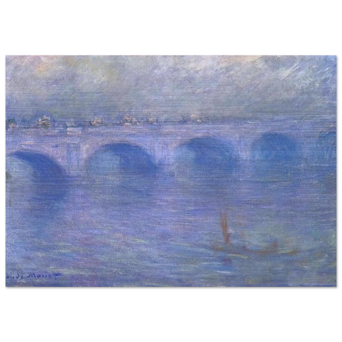 Waterloo Bridge in the Fog - claude monet Brushed Aluminum Print - 70x100 cm / 28x40 inches | claude monet Aluminum Print | claude monet Prints