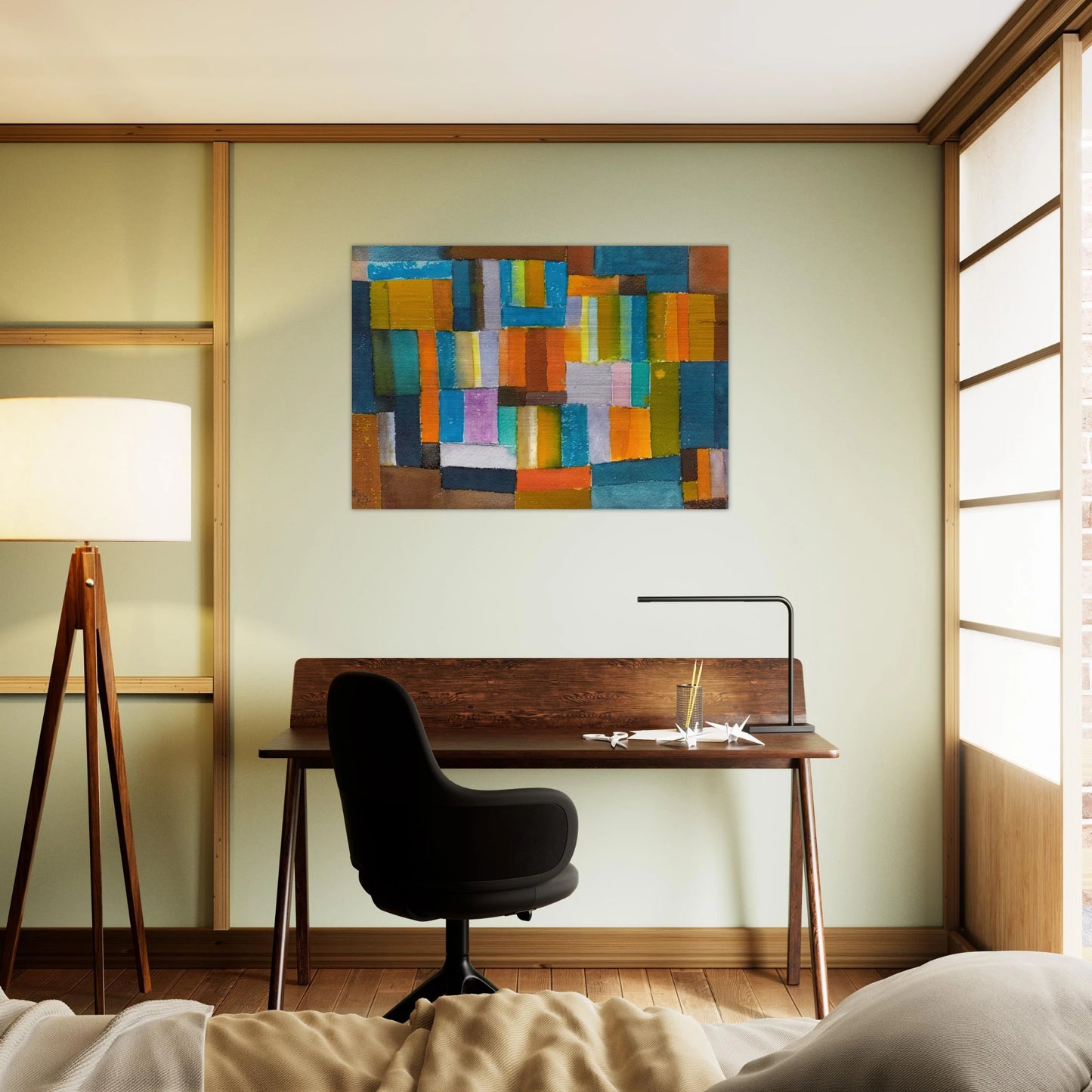 Composition in Orange and Blue-Green - 1957 - Johannes Itten Brushed Aluminum Print - 70x100 cm / 28x40 inches | Johannes Itten Aluminum Print | Johannes Itten Prints