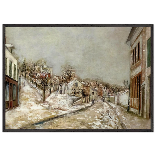 VIEW OF PONTOISE - Maurice Utrillo 70x100 cm / 28x40 inches Framed Art Print – Black Wooden Frame