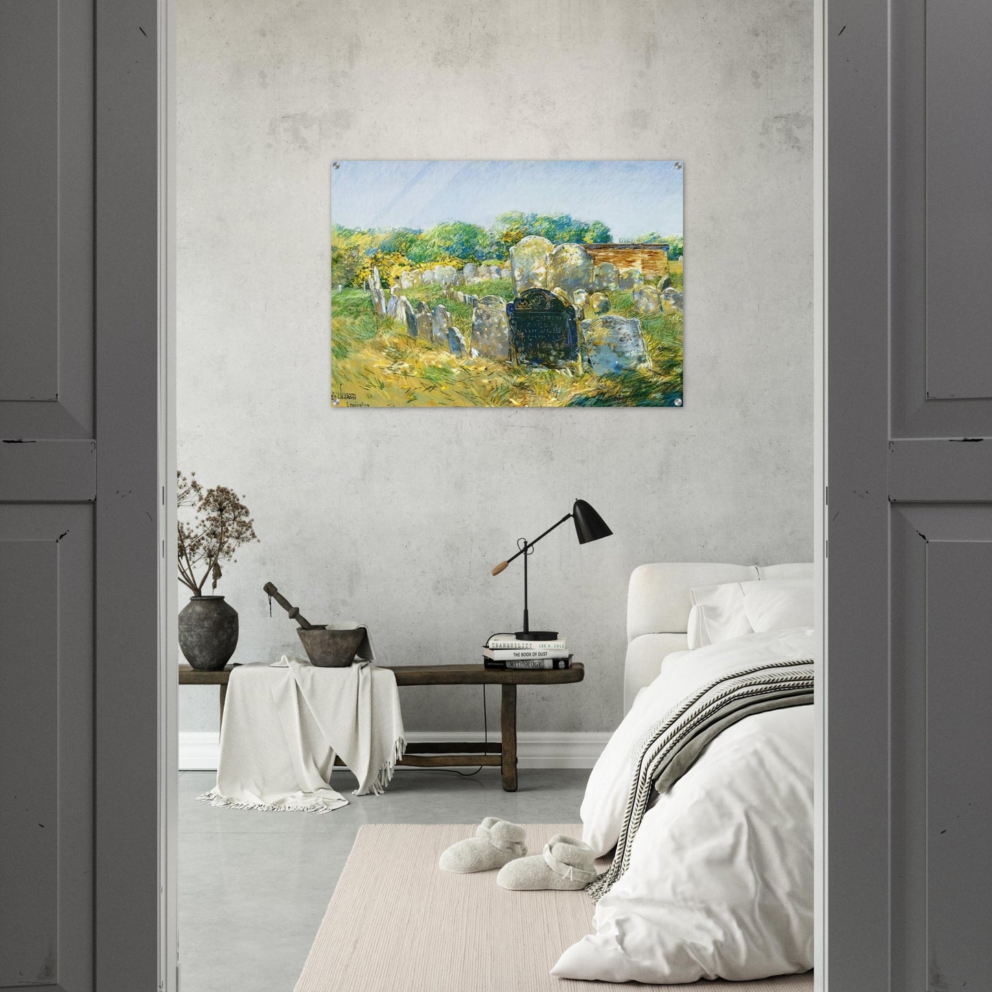 Colonial Graveyard at Lexington - Childe Hassam Acrylic Print - 70x100 cm / 28x40″ inches