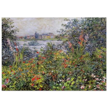 Flowers at Vetheuil - claude monet Brushed Aluminum Print - 70x100 cm / 28x40 inches | claude monet Aluminum Print | claude monet Prints