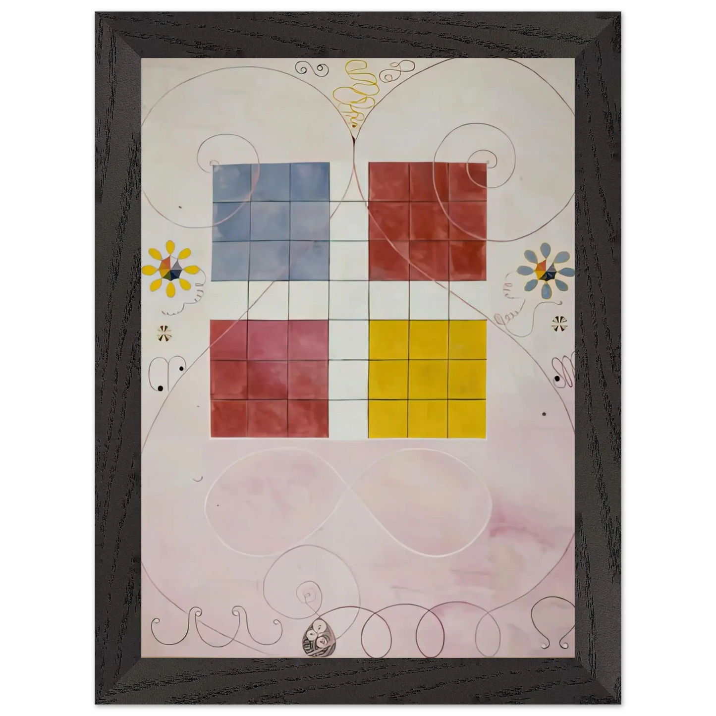 Hilma af Klint - DE TIO ST RSTA N 10 ALDERDOMEN 1907 Wall art - 27x35 cm / 11x14 Inches - Premium Wooden Framed Poster With Fine Art Paper - Wood frame