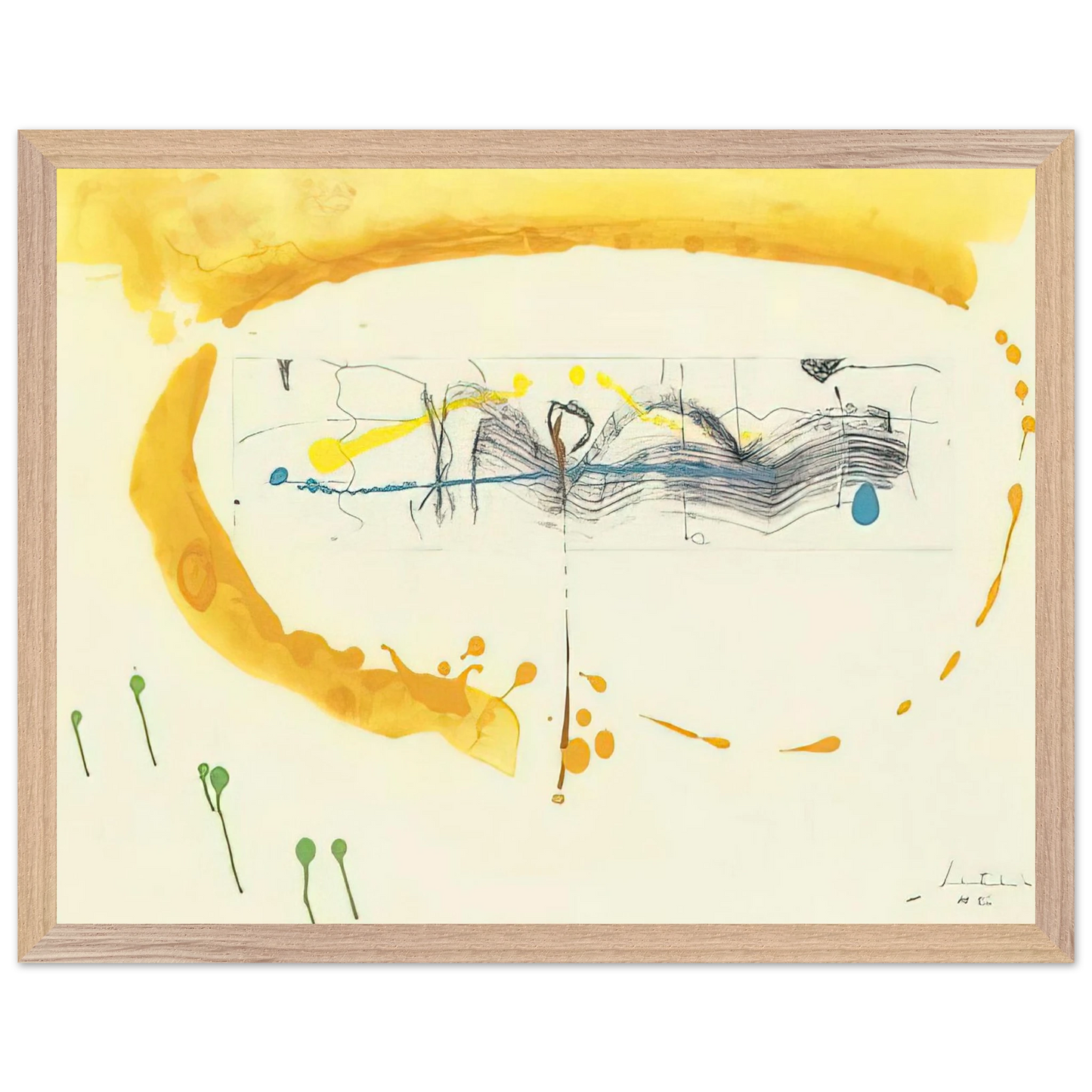 Helen Frankenthaler - Making Music - 2000 Wall art - 70x100 cm / 28x40 inches - Premium Wooden Framed Poster With Fine Art Paper-canvas - Black frame