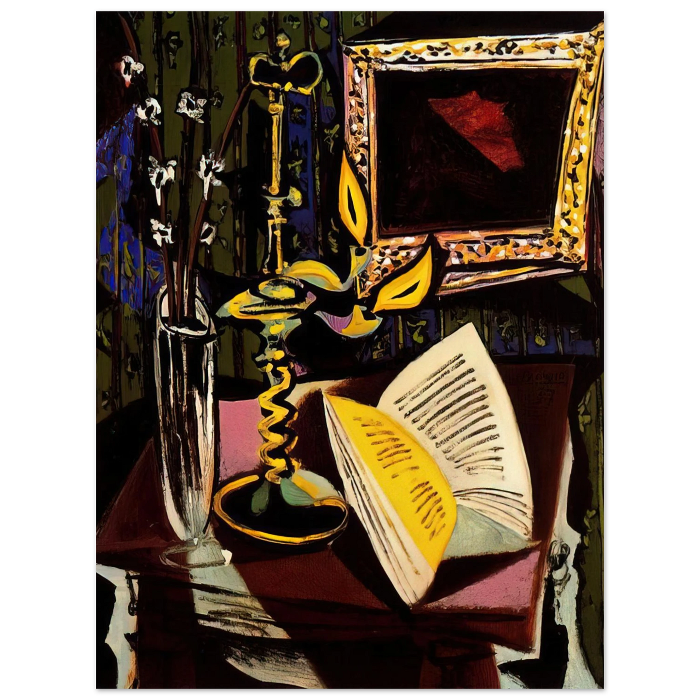 Pablo Picasso - Still life with candlestick - 1937  75x100 cm / 30x40inches Fine Art Poster